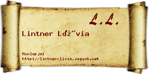 Lintner Lívia névjegykártya